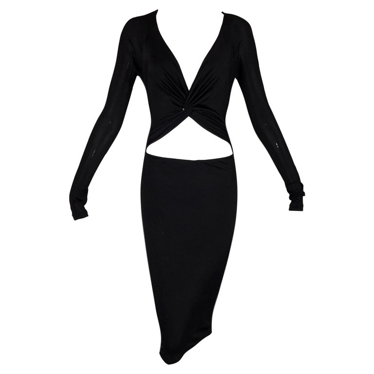 NWT S/S 2005 Gucci Black Cut-Out Backless Bodycon Dress XS For Sale at ...