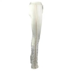 NEU H/W 2004 Gucci by Tom Ford Weiße Hose aus gerafftem Satin mit Schleifenbesatz, neu mit Etikett