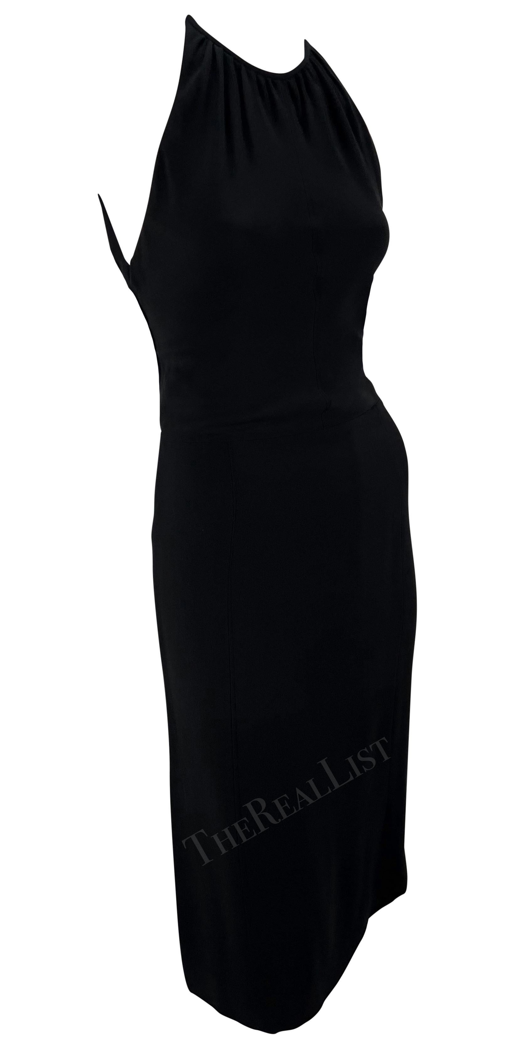 NWT F/W 2004 Valentino Garavani Ad Black Beaded Backless Mini Dress For Sale 1