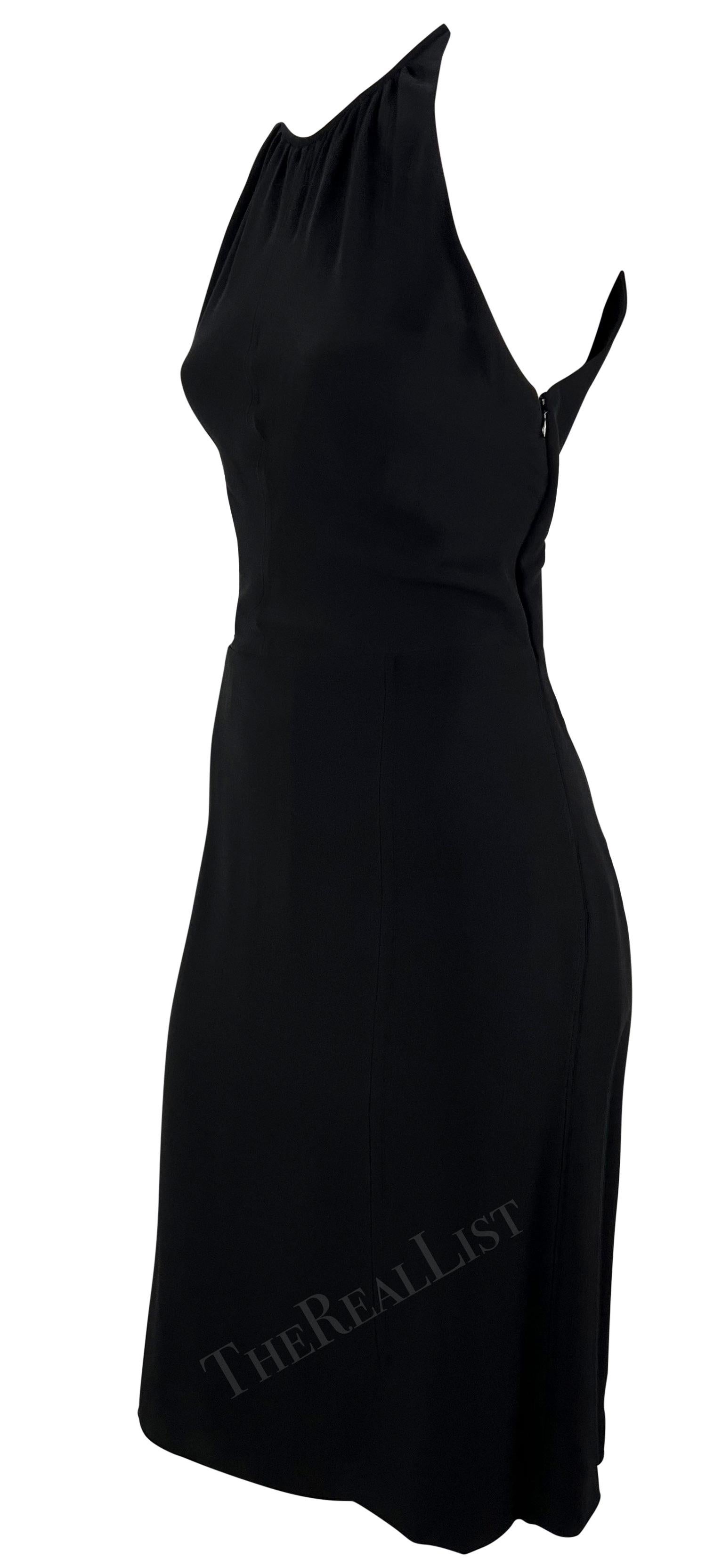 NWT F/W 2004 Valentino Garavani Ad Black Beaded Backless Mini Dress For Sale 3