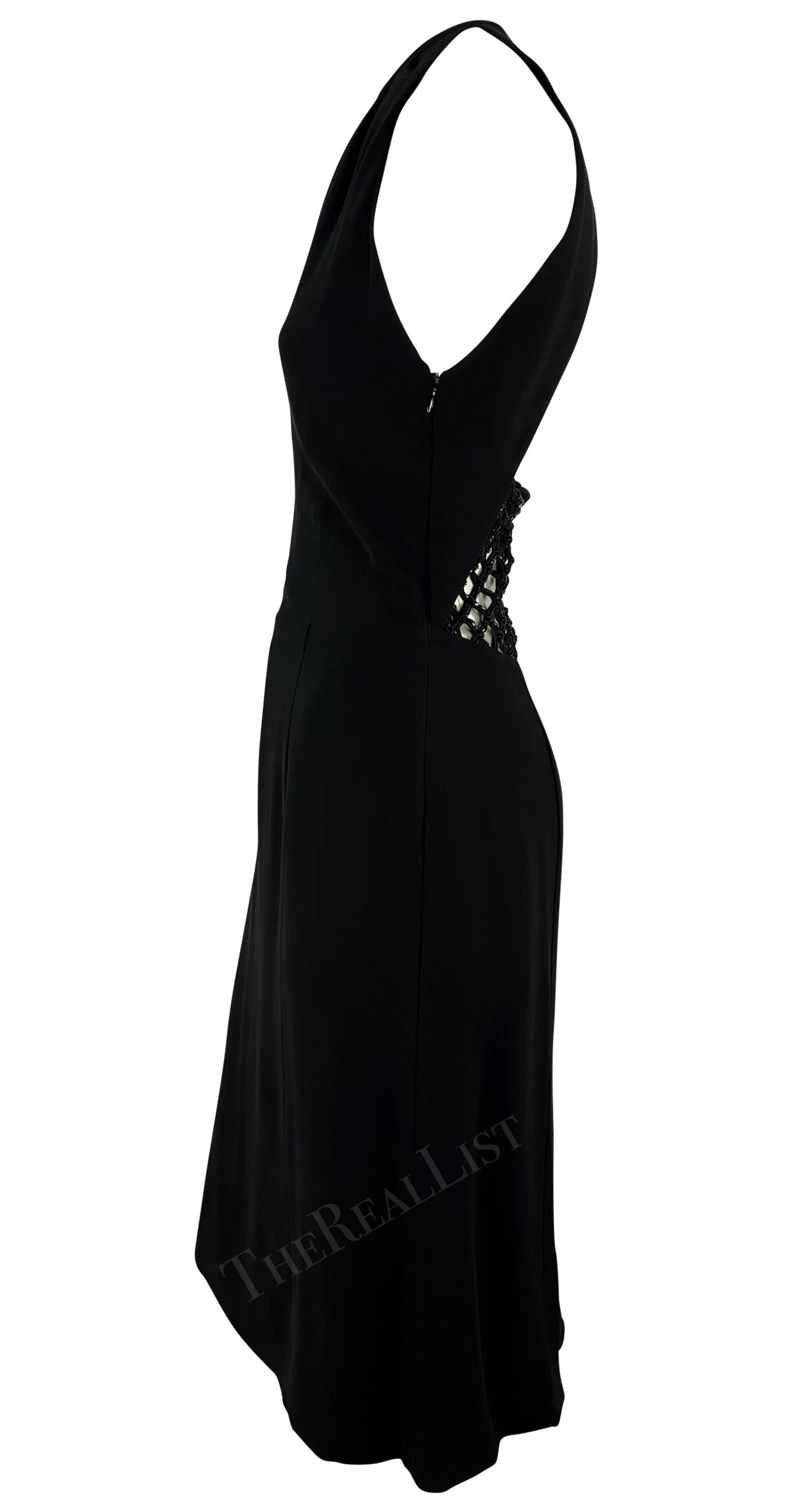 NWT F/W 2004 Valentino Garavani Ad Black Beaded Backless Mini Dress For Sale 4