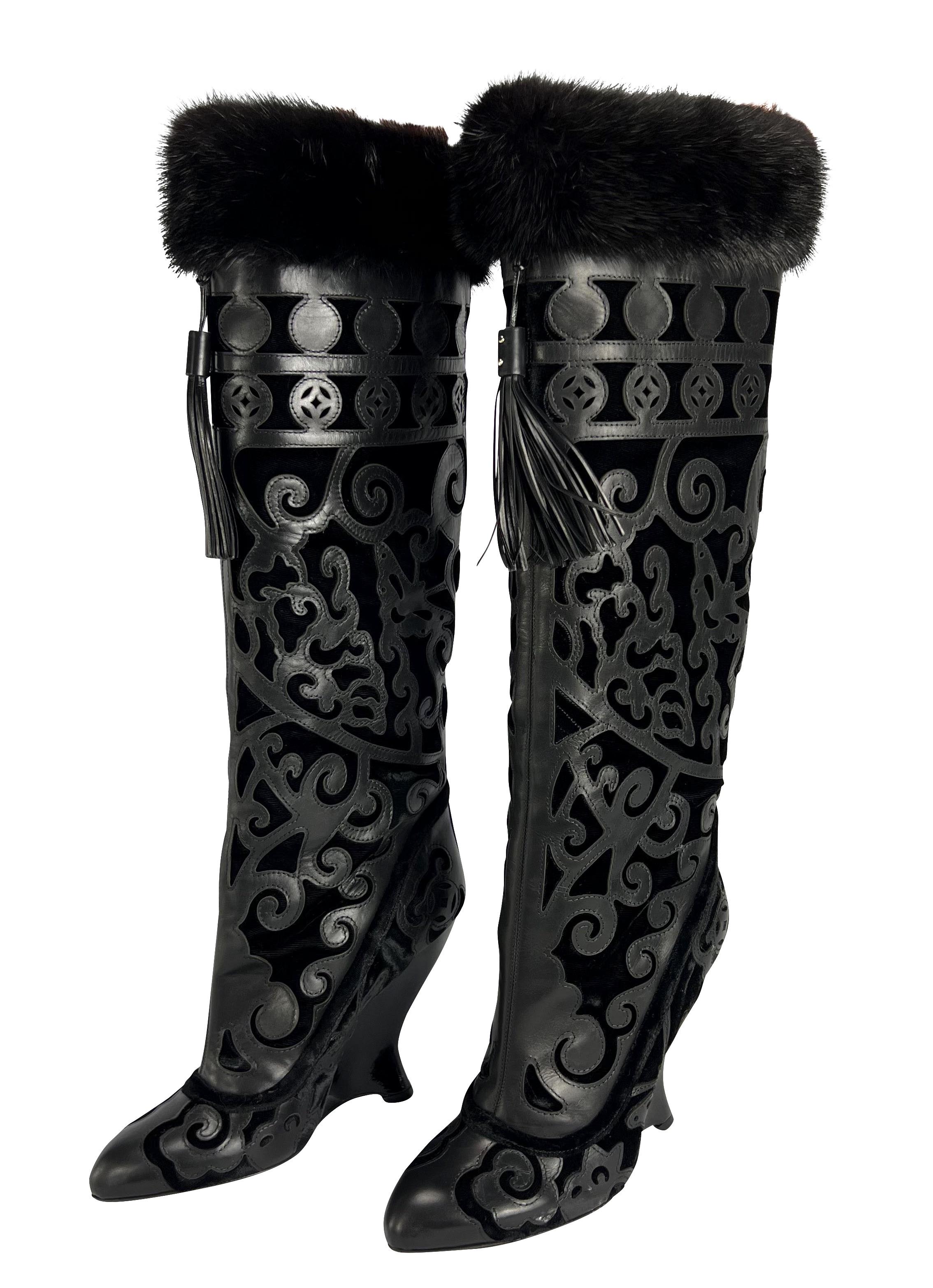knee high fur boots