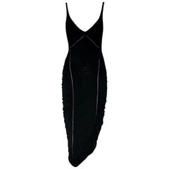 NWT F/W 2006 Gucci 1920's Style Plunging Black Bodycon Dress