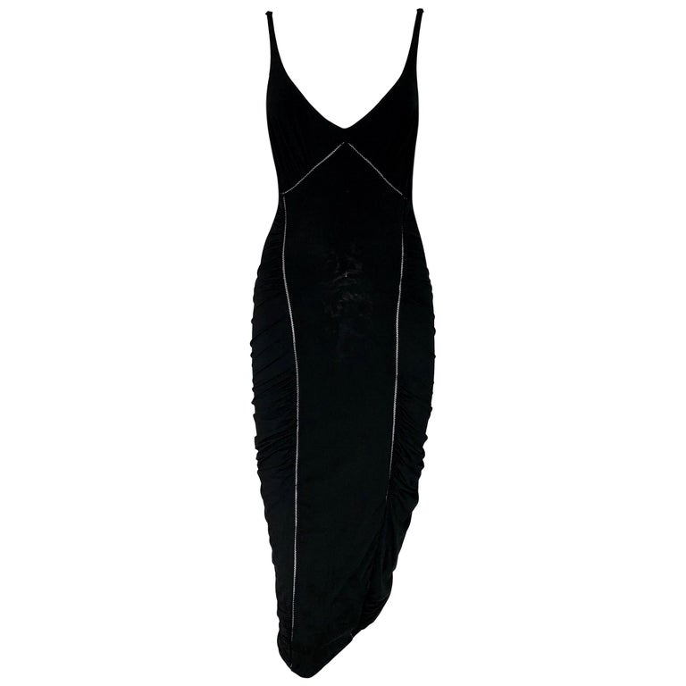 NWT F/W 2006 Gucci 1920's Style Plunging Black Bodycon Dress at 1stDibs