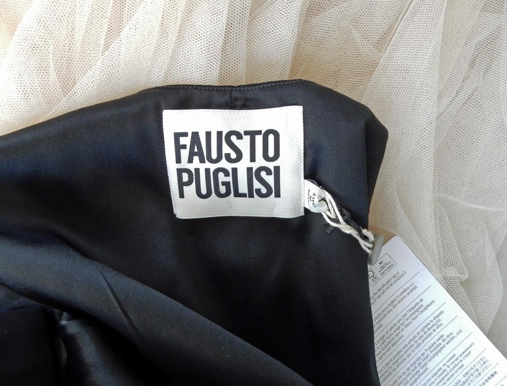 NWT Fausto Puglisi Dramatic Runway Asymmetric Black & White Dress Gown For Sale 3