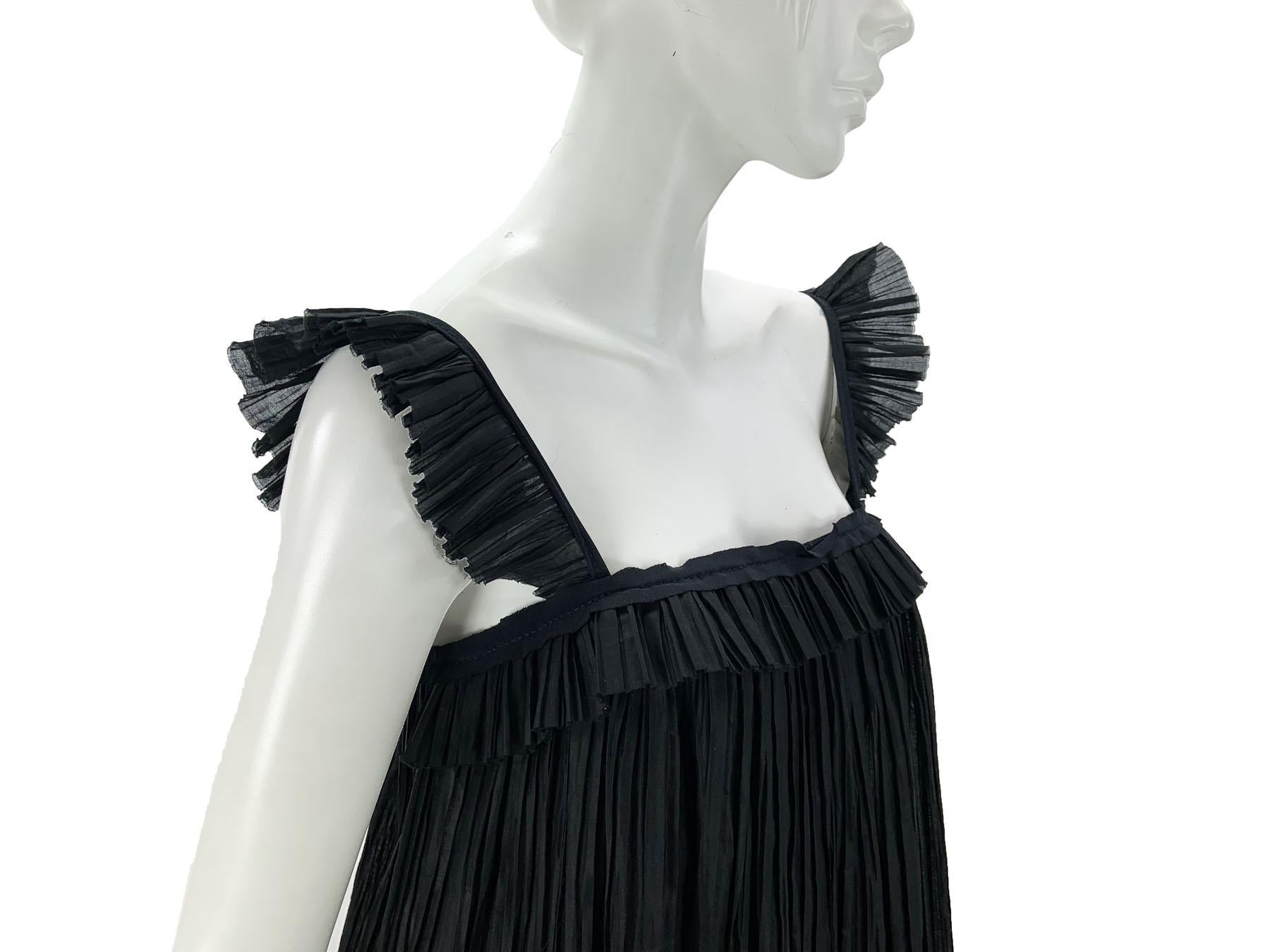 NEU Fendi Schwarzes Minikleid aus Seidenorganza aus Seide, Italienisch 42 Damen im Angebot
