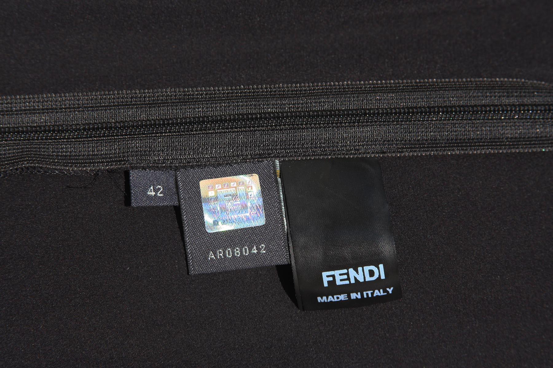 NEU Fendi Schwarzes Minikleid aus Seidenorganza aus Seide, Italienisch 42 im Angebot 2