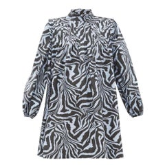 NWT Ganni EU 38 Zebra Print Mini Dress