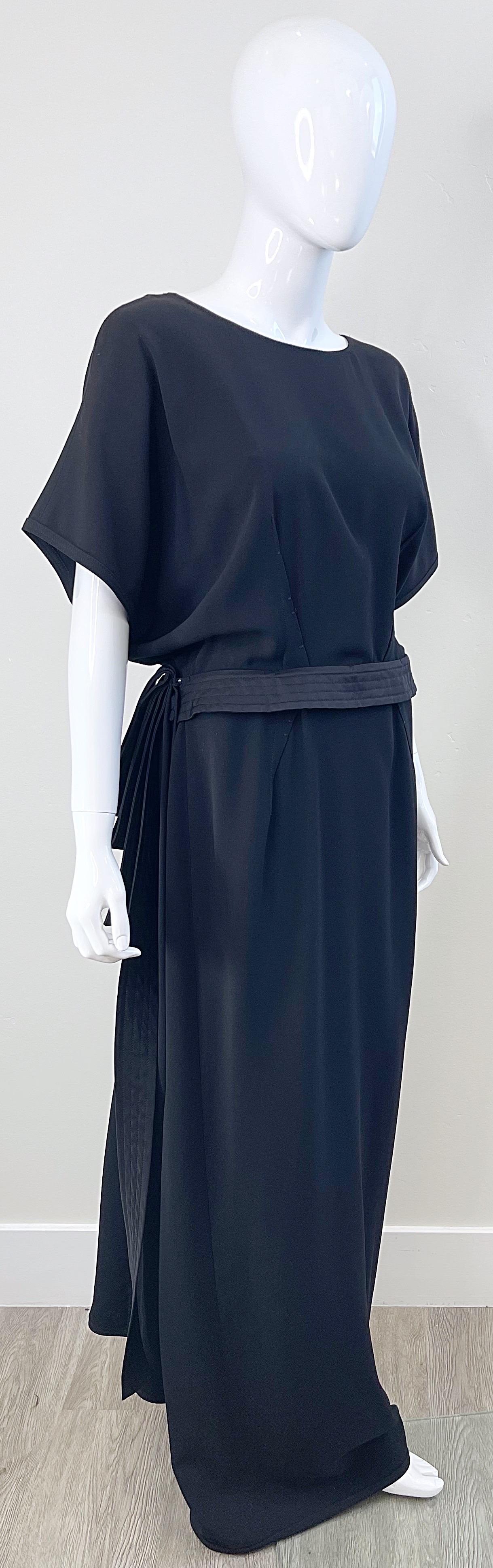 NWT Gianfranco Ferre 2000s Size 44 / 8 - 10 Black Dolman Sleeve Gown Maxi Dress For Sale 6