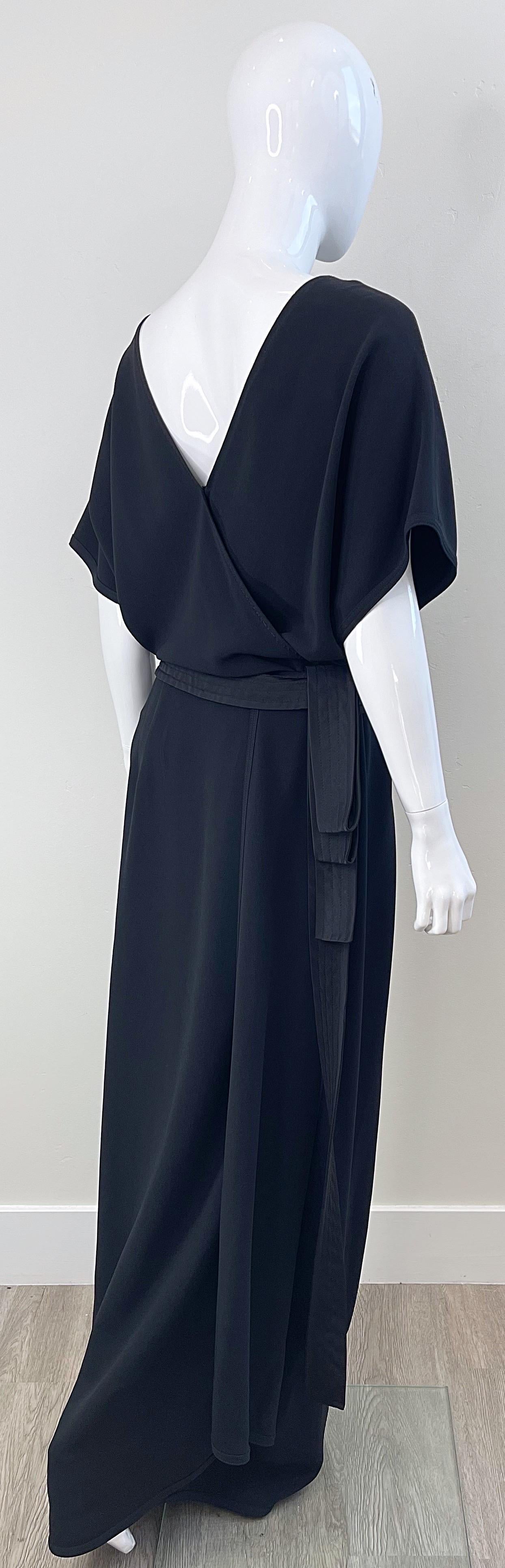 NWT Gianfranco Ferre 2000s Size 44 / 8 - 10 Black Dolman Sleeve Gown Maxi Dress For Sale 9