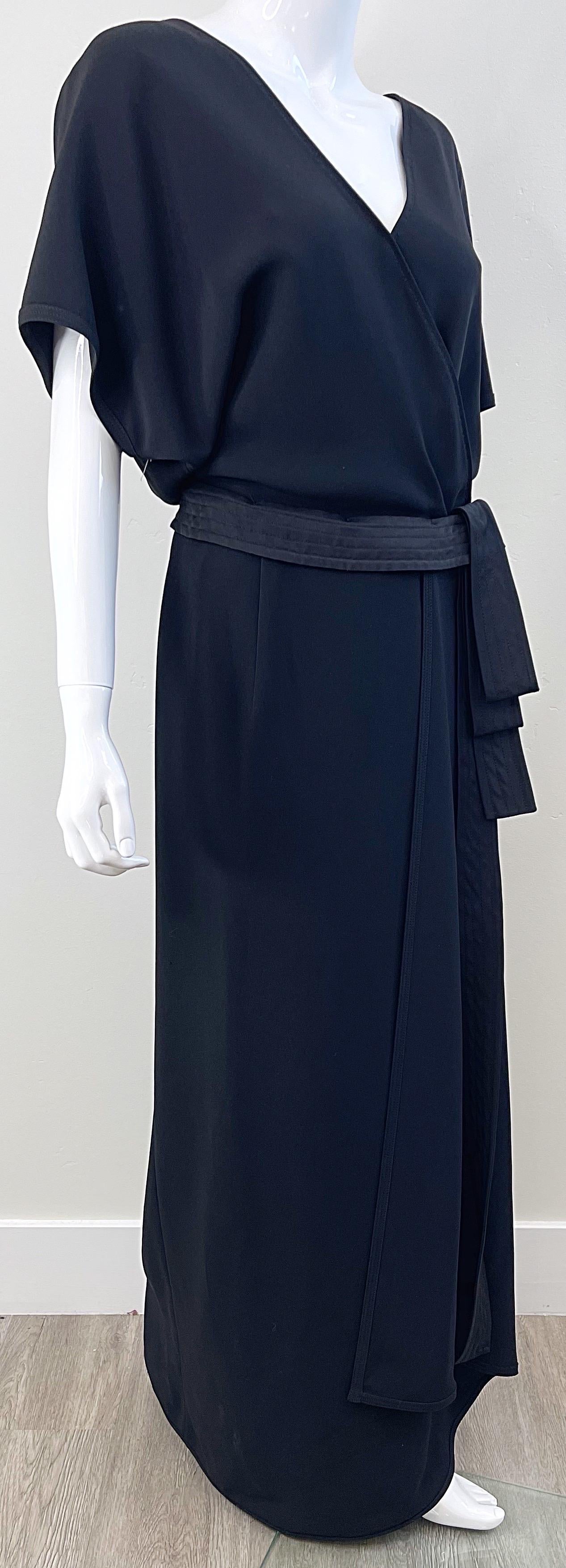 NWT Gianfranco Ferre 2000s Size 44 / 8 - 10 Black Dolman Sleeve Gown Maxi Dress For Sale 11