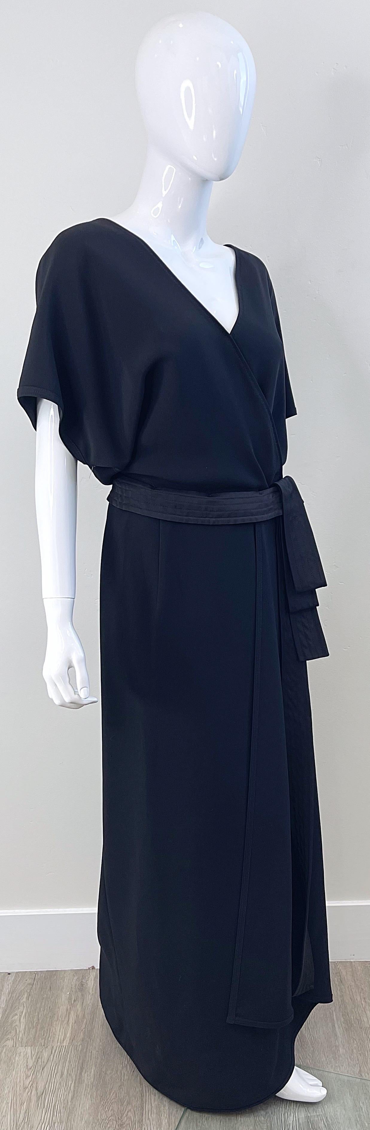 NWT Gianfranco Ferre 2000s Size 44 / 8 - 10 Black Dolman Sleeve Gown Maxi Dress For Sale 13