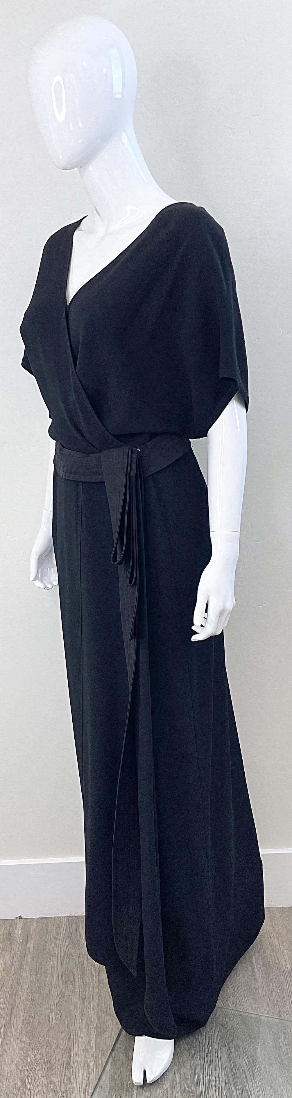 NWT Gianfranco Ferre 2000s Size 44 / 8 - 10 Black Dolman Sleeve Gown Maxi Dress For Sale 14