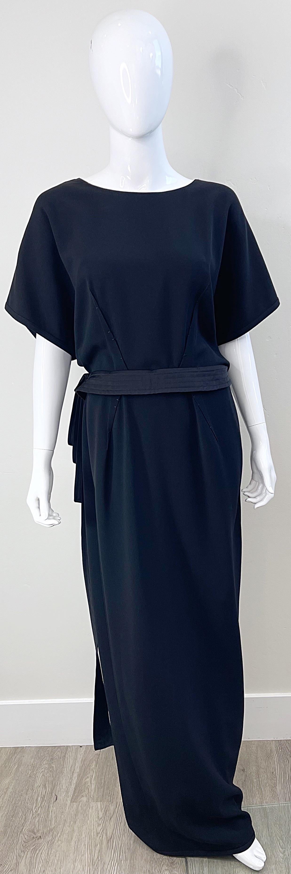 NWT Gianfranco Ferre 2000s Size 44 / 8 - 10 Black Dolman Sleeve Gown Maxi Dress For Sale 16