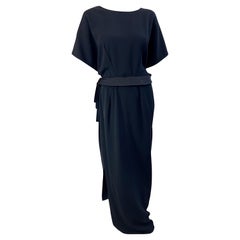 NWT Gianfranco Ferrè anni 2000 Taglia 44 / 8 - 10 Nero Manica Dolman Abito Maxi