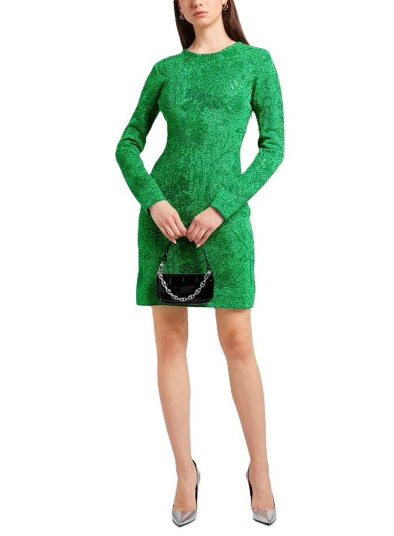 green givenchy dress NWT FW 2023 Floral Metallic Jacquard Open Back Mini It. XS For Sale at 1stDibs split mini dress