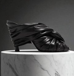 NWT Givenchy *Show* Twist Black Lamb Leather Mule Pumps Eu 38 US 8