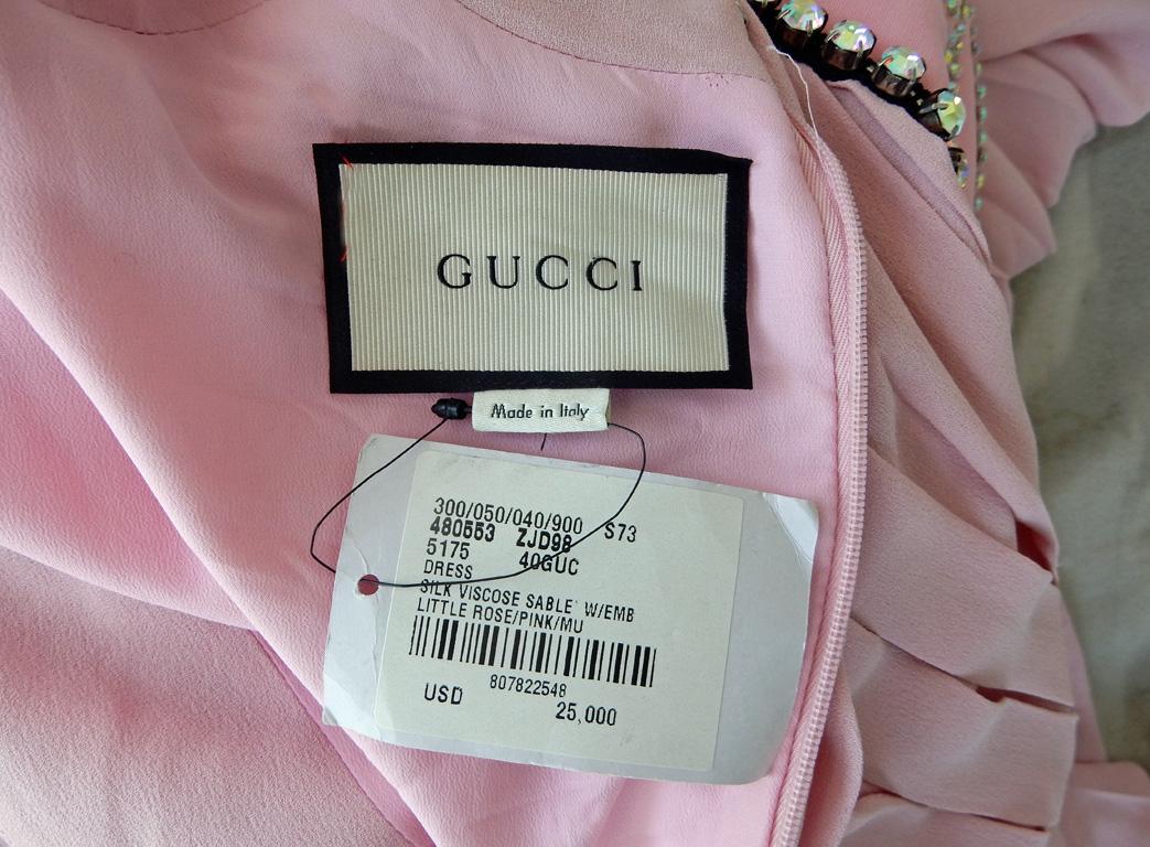 NWT Gucci $25K Knife Pleated Jeweled Gown For Sale 7