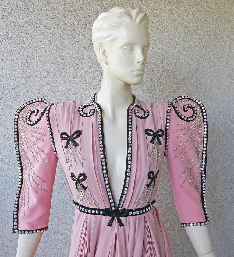 NWT Gucci $25K Knife Pleated Jeweled Gown For Sale 2