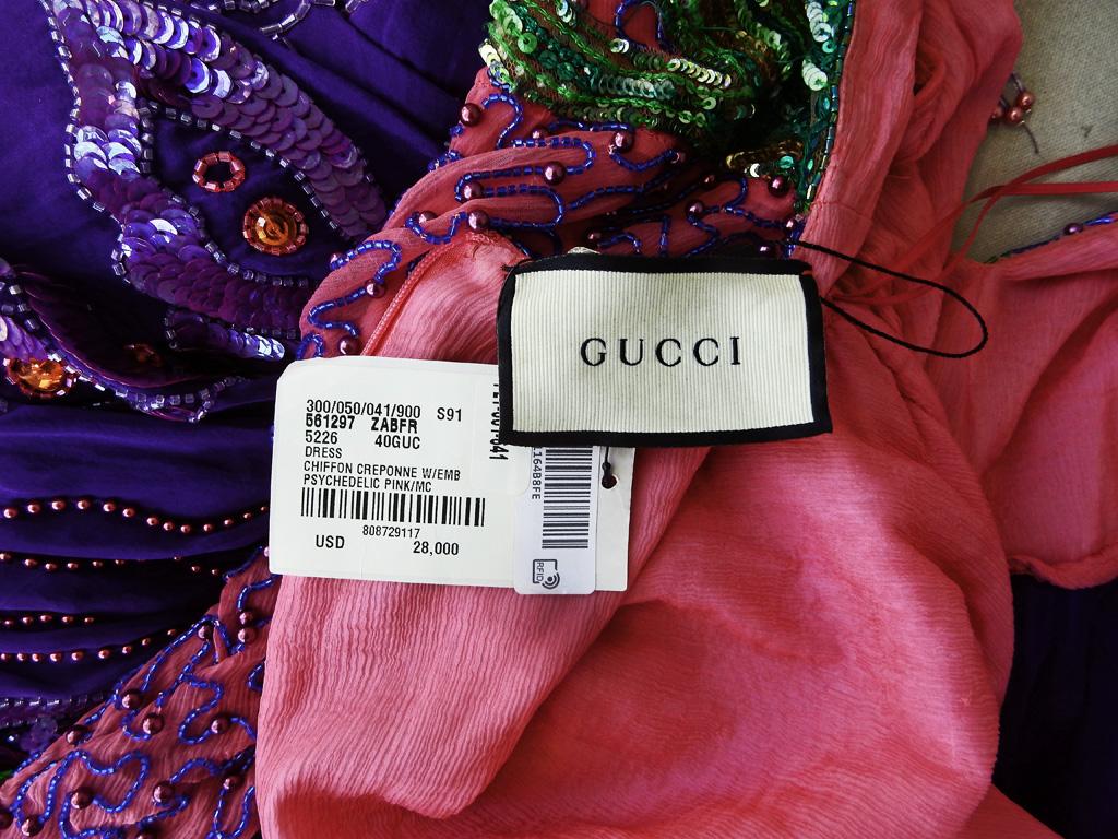 NWT Gucci $28K Deco Inspired Beaded Evening Dress For Sale 6