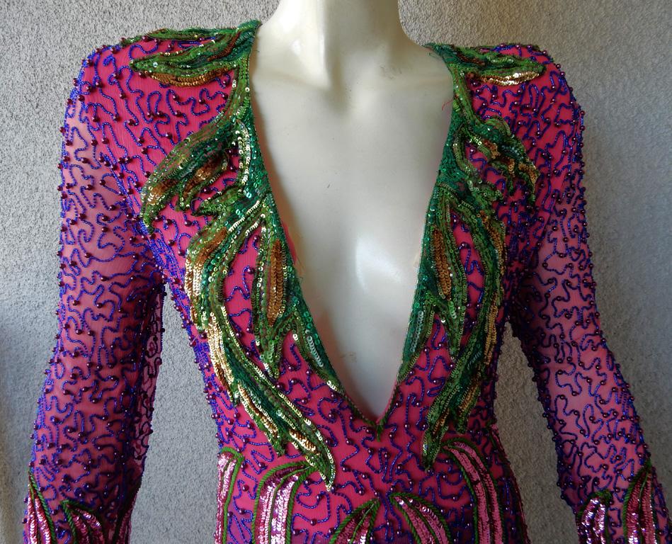 NWT Gucci $28K Deco Inspired Beaded Evening Dress In New Condition For Sale In Los Angeles, CA