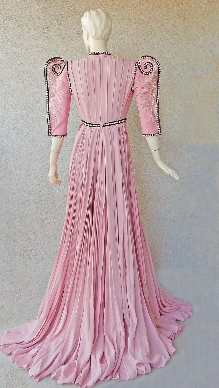 NWT Gucci $28K Laufsteg Messer plissiert Jewell Kleid von Alessandro Michele im Angebot 3