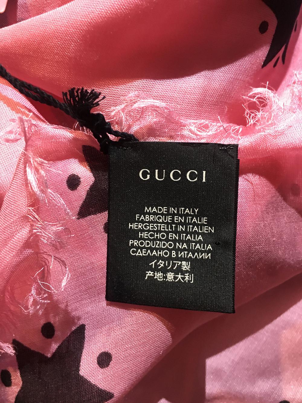 NWT Gucci Garden Eye Large Shawl in Pink 1