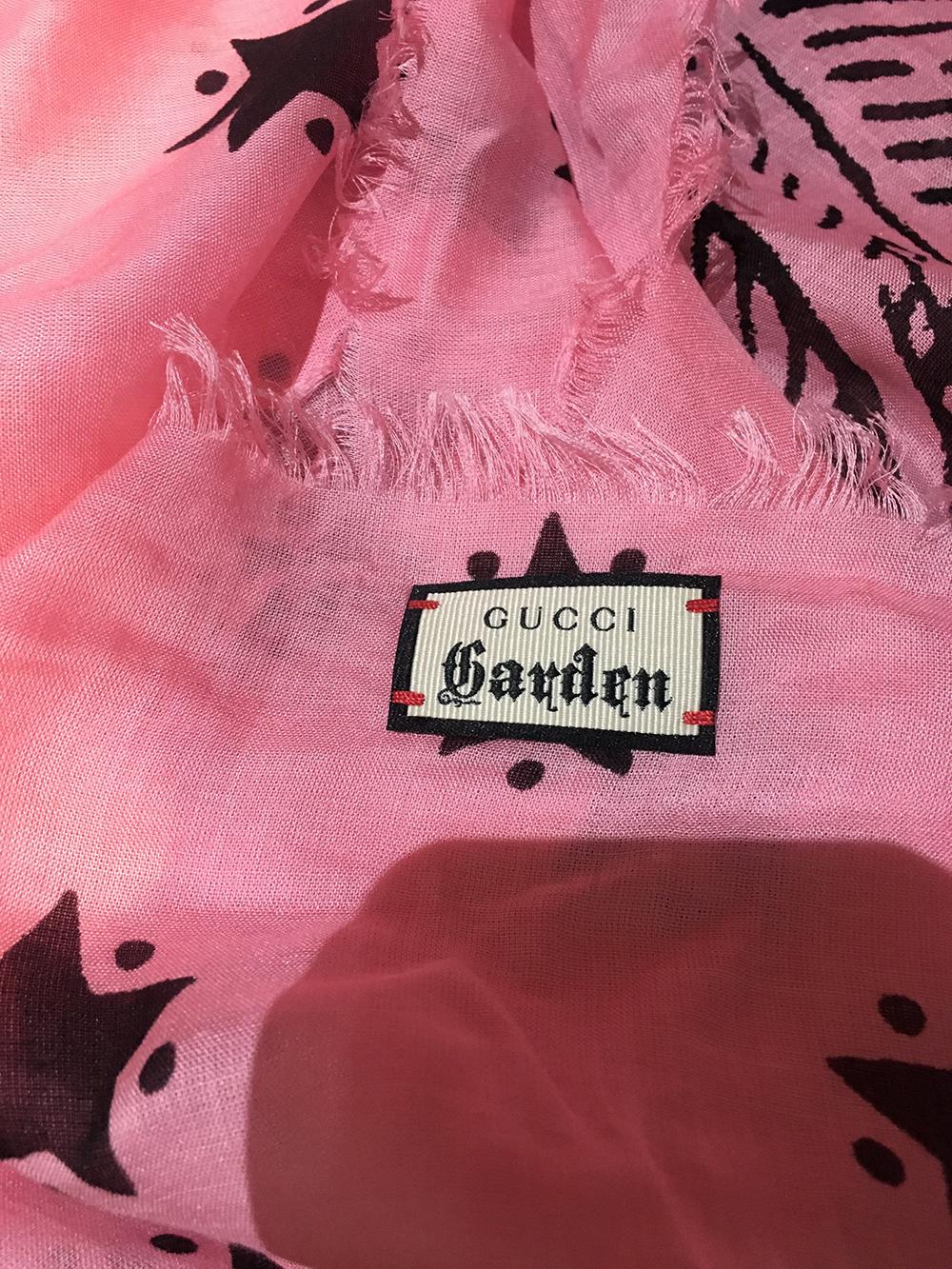 NWT Gucci Garden Eye Large Shawl in Pink 2