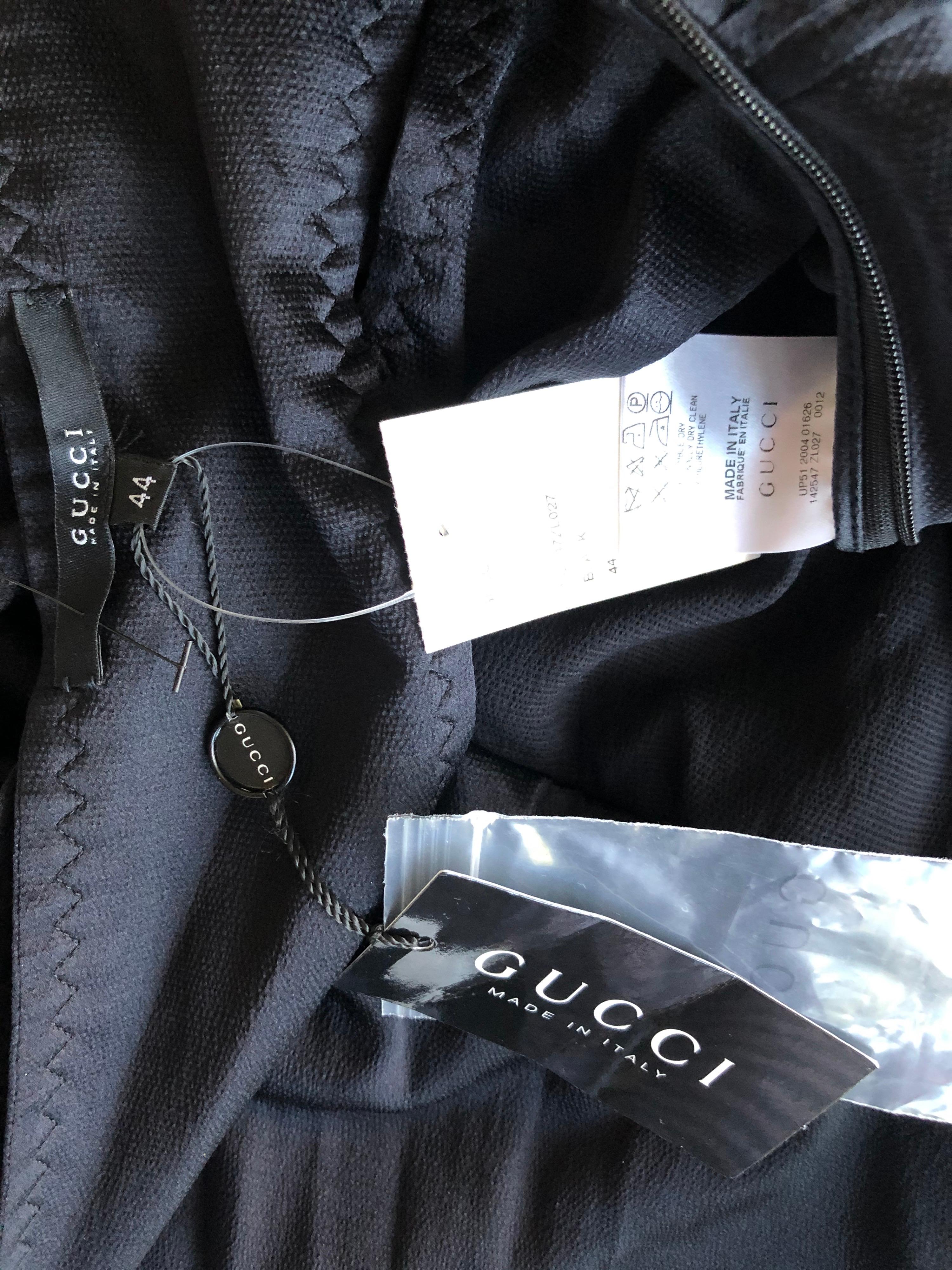 NWT Gucci S / S 2005 Plunging Halter Ausschnitt zurück Seide Schwarz Kleid im Angebot 2