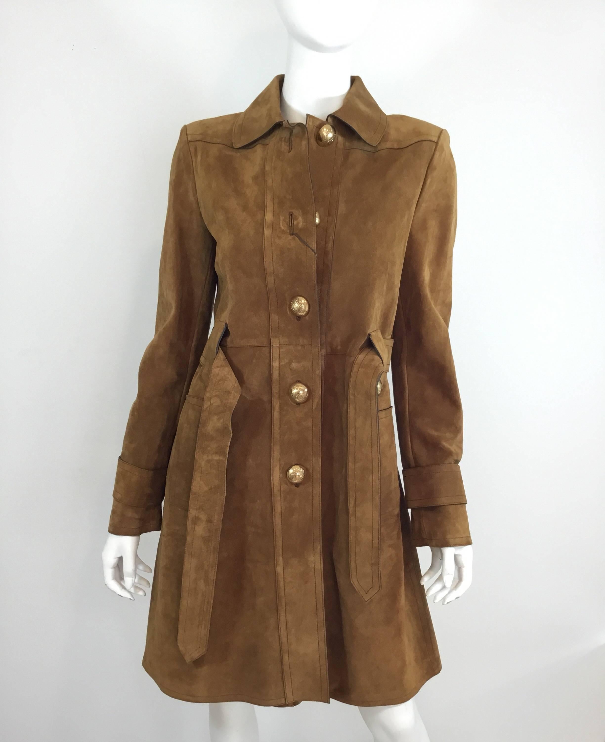 gucci suede coat