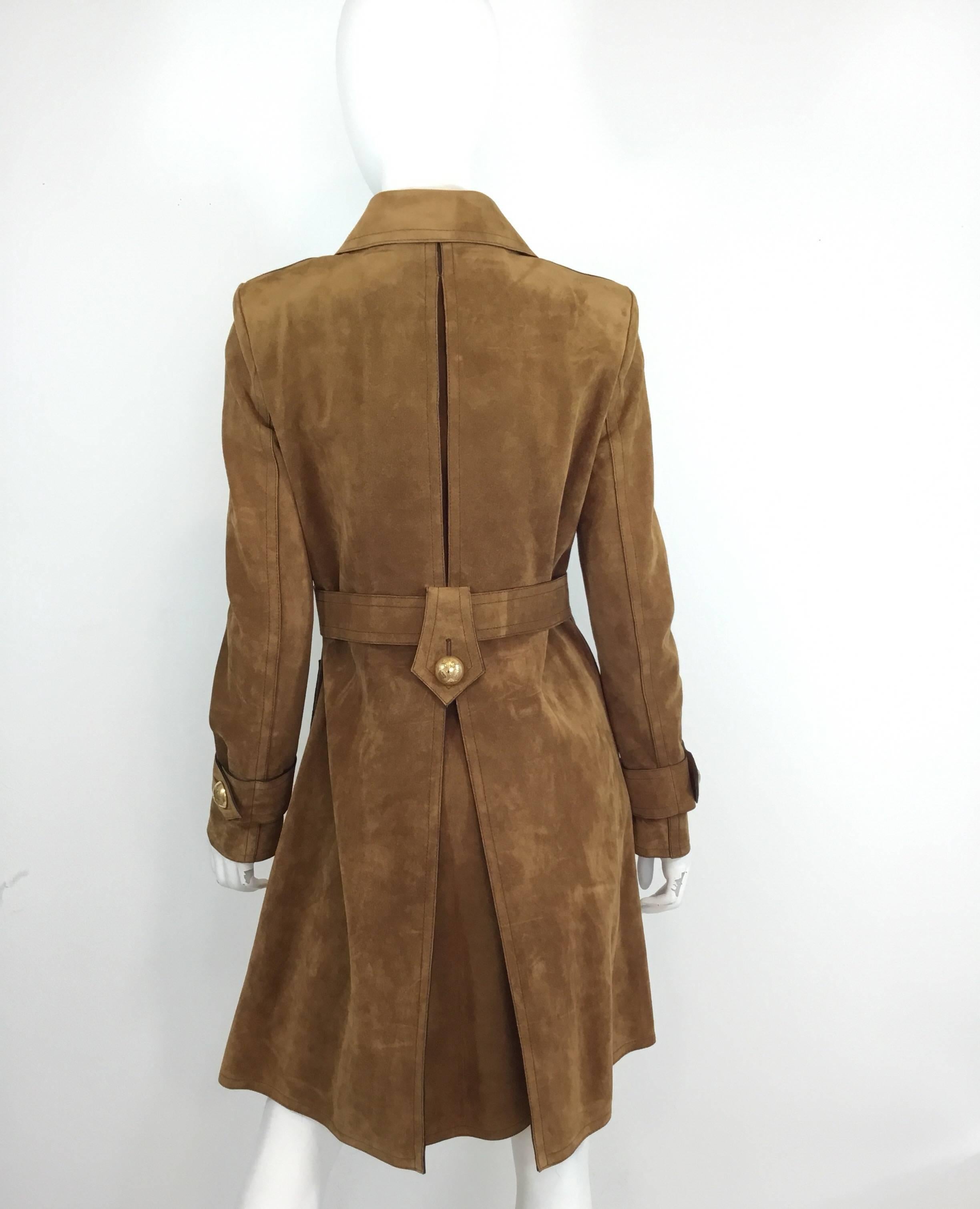 Brown Gucci Suede Leather Belted Coat, Winter 2015