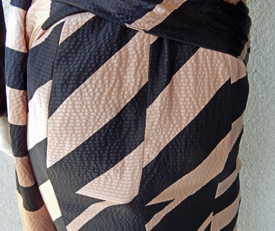 Black NWT Juan Carlos Obando Cool Cut-Out Wrap Silk Dress mugler