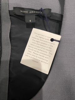 NWT Marc Jacobs 2000s Size 8 Gray Tailored Wool Y2K Vintage Bustle Dress