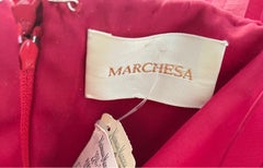 NWT Marchesa Taglia 8 10 Rosso Perline Strass Avant Garde Vestito Plissettato Senza Spalline