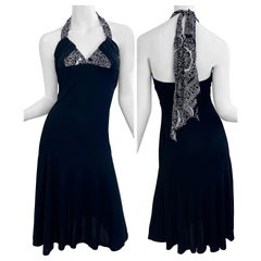 NWT Michael Kors Collection Size Spring 2005 Vintage Black White Halter Dress