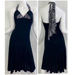 NWT Michael Kors Collection Size Spring 2005 Vintage Black White Halter Dress