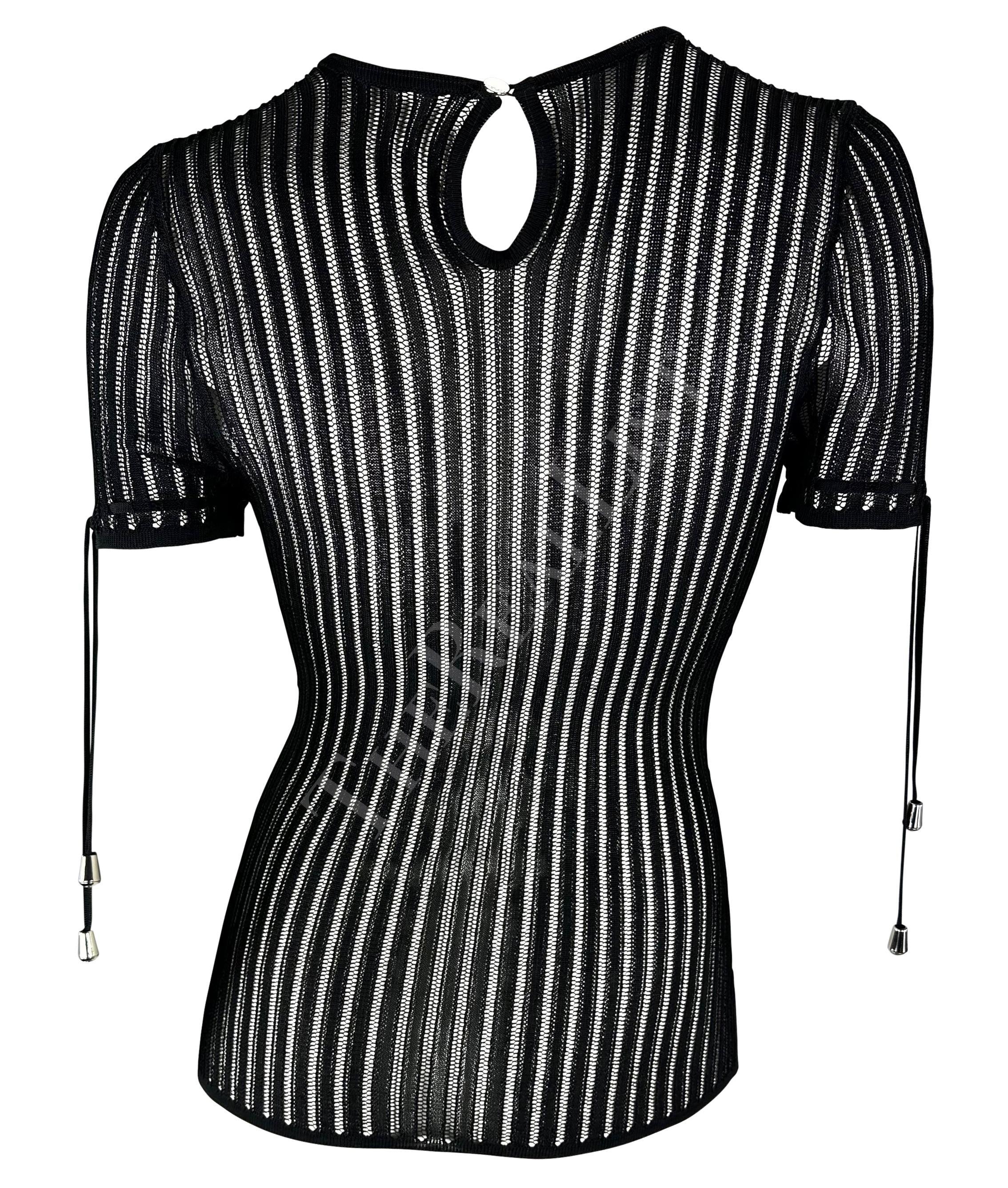 De las mujeres NWT Camisa de punto negro Versace by Donatella Versace de mediados de los años 2000 en venta