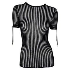 NWT Camisa de punto negro Versace by Donatella Versace de mediados de los años 2000