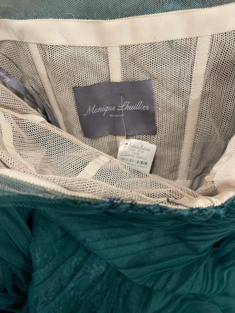 NWT Monique Lhuillier Runway Spring 2013 Size 4 Emerald Green Lace Gown  Dress For Sale at 1stDibs