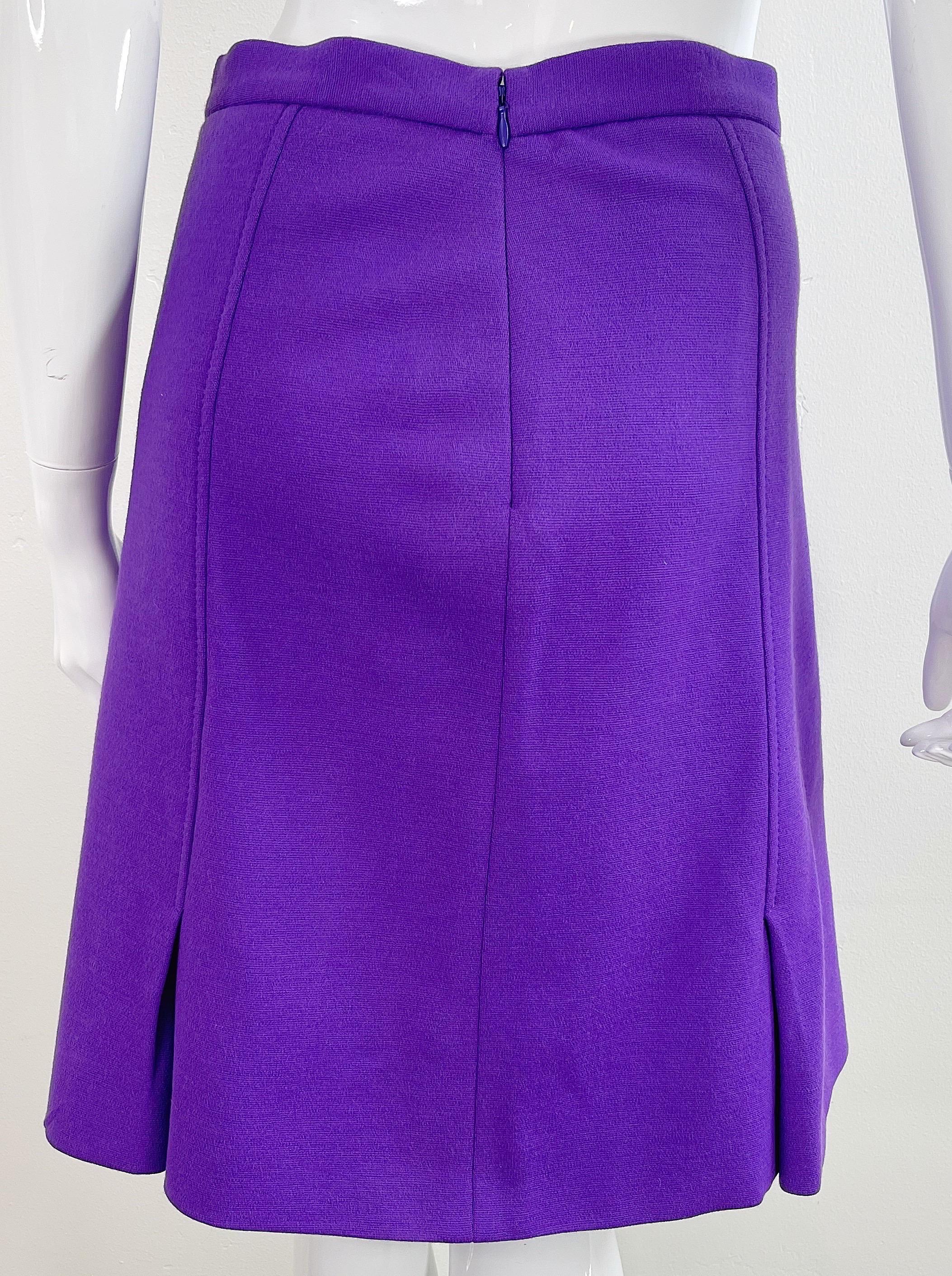 NWT Moschino Cheap & Chic 2000s Size 10 Purple Rayon A - Line Y2K Skirt For Sale 6