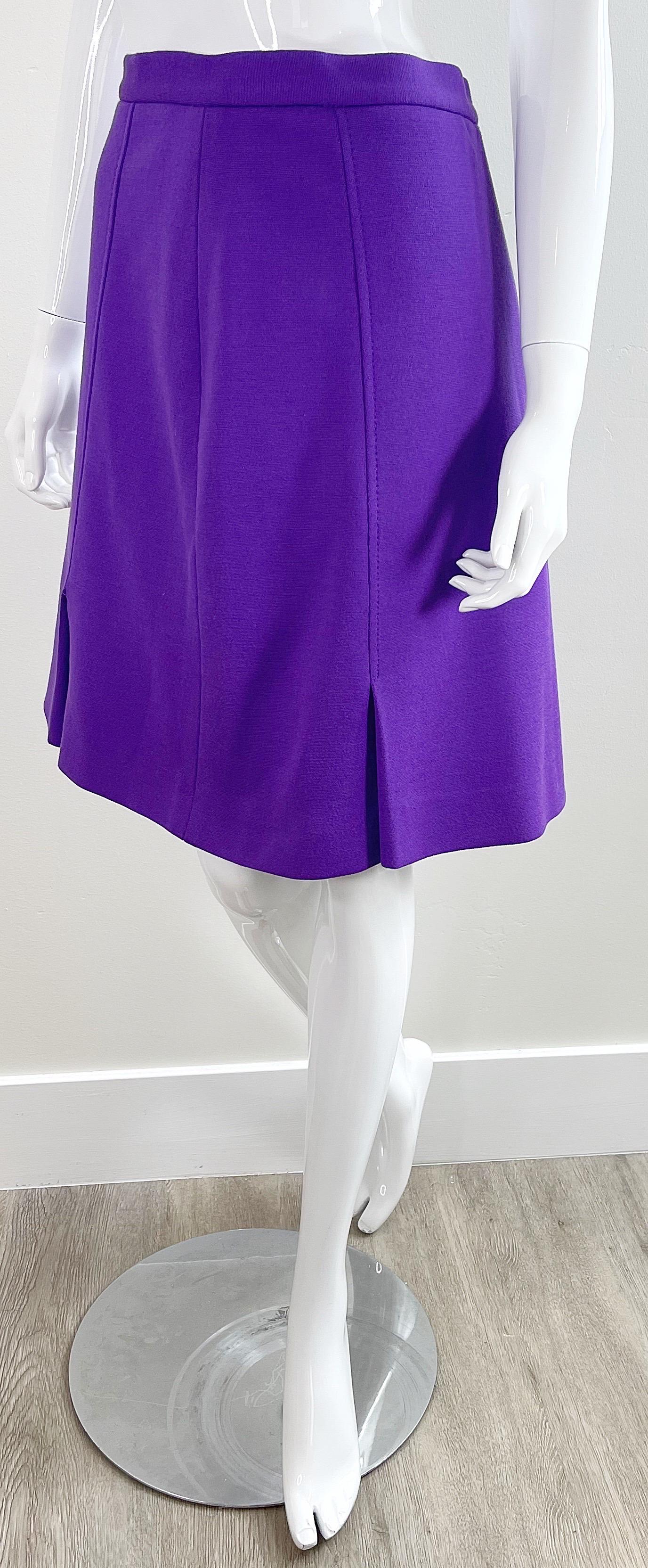 NWT Moschino Cheap & Chic 2000s Size 10 Purple Rayon A - Line Y2K Skirt For Sale 7
