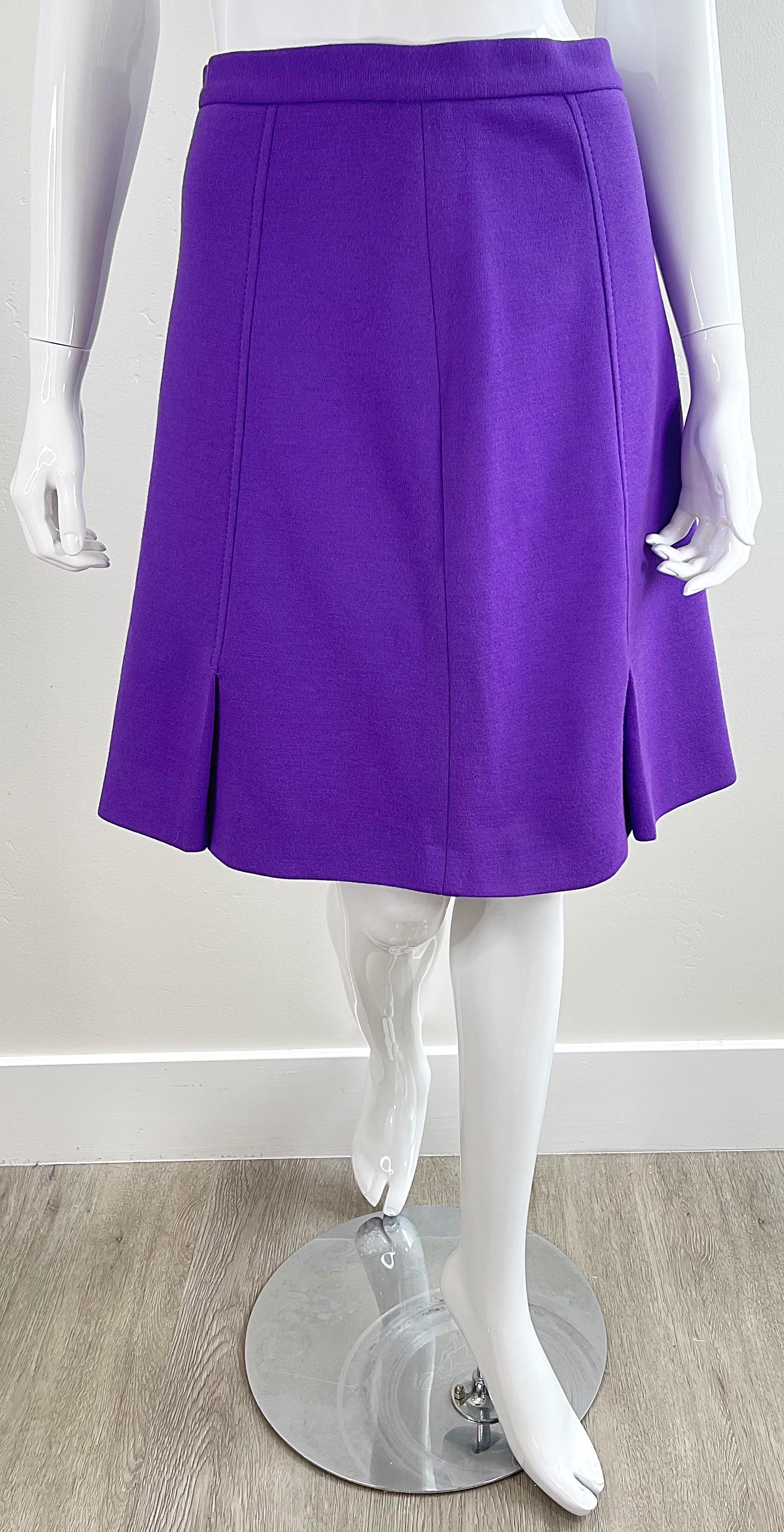 NWT Moschino Cheap & Chic 2000s Size 10 Purple Rayon A - Line Y2K Skirt For Sale 8