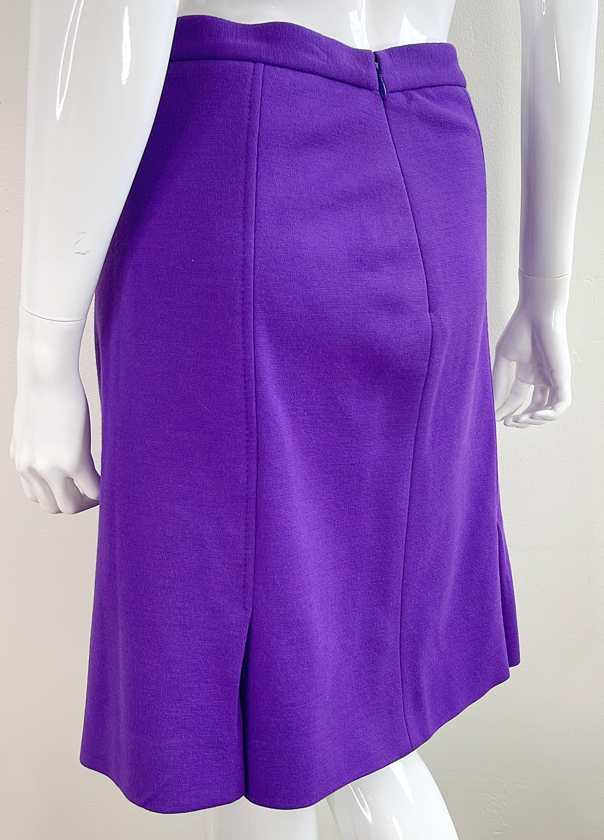 Women's NWT Moschino Cheap & Chic 2000s Size 10 Purple Rayon A - Line Y2K Skirt For Sale