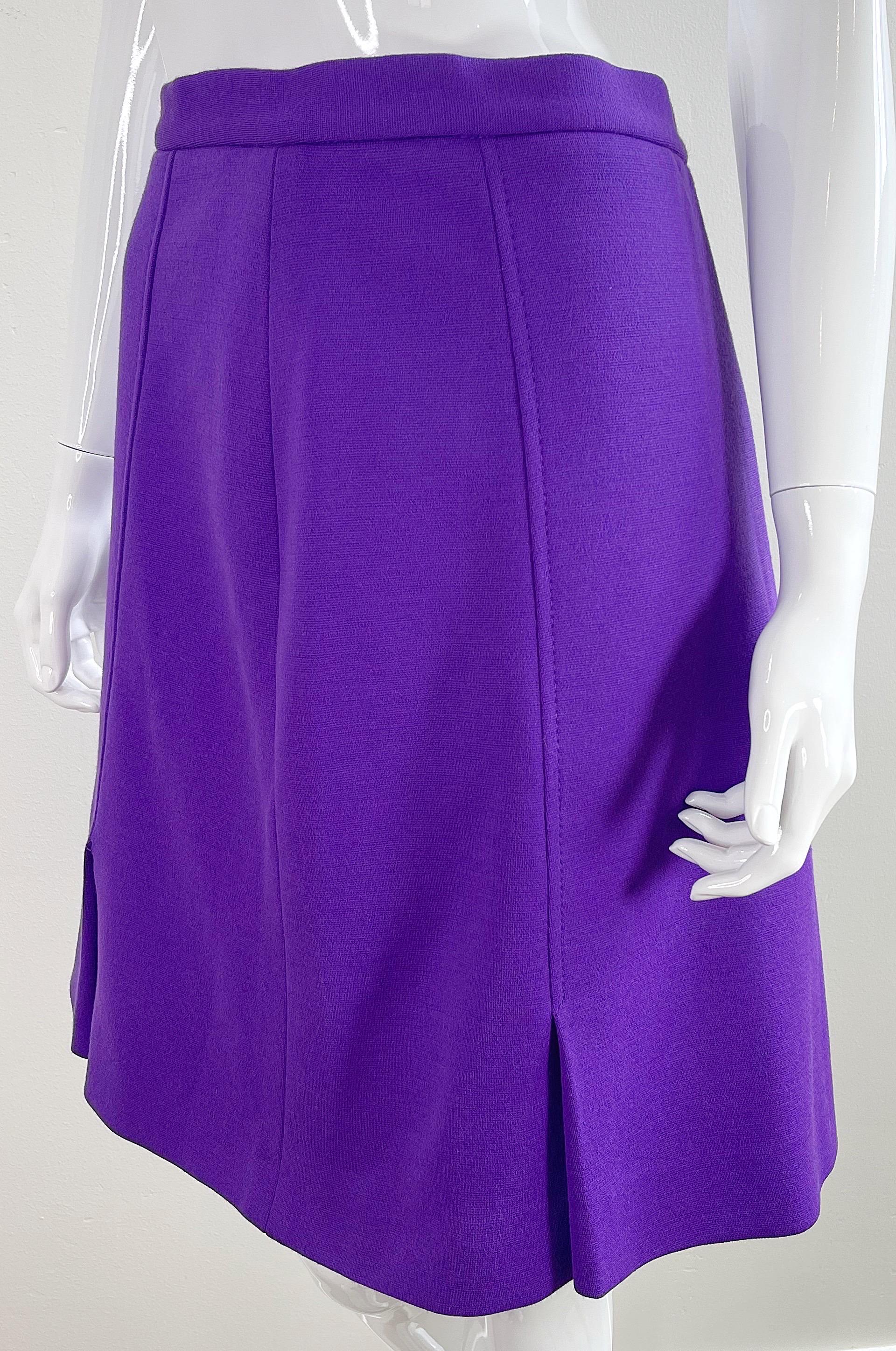 NWT Moschino Cheap & Chic 2000s Size 10 Purple Rayon A - Line Y2K Skirt For Sale 1