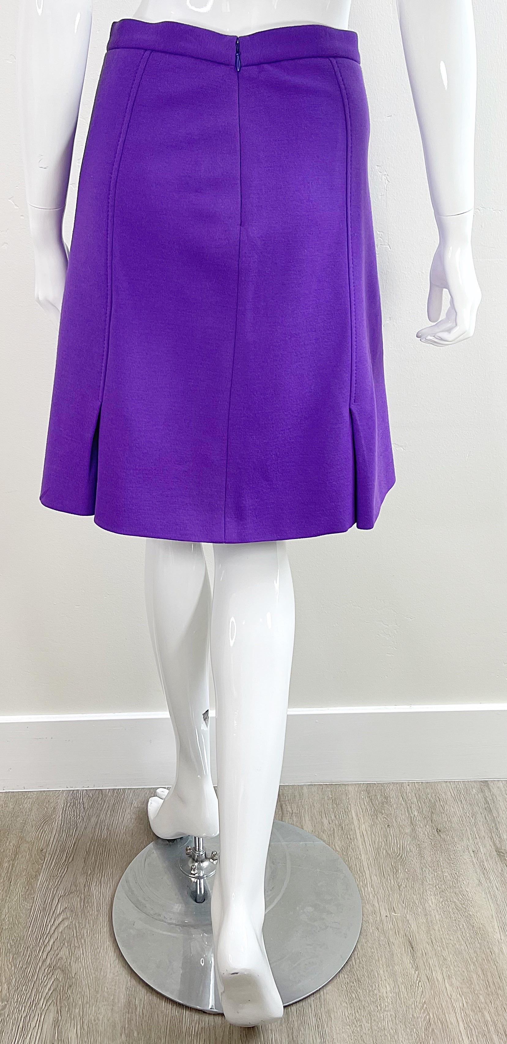 NWT Moschino Cheap & Chic 2000s Size 10 Purple Rayon A - Line Y2K Skirt For Sale 2