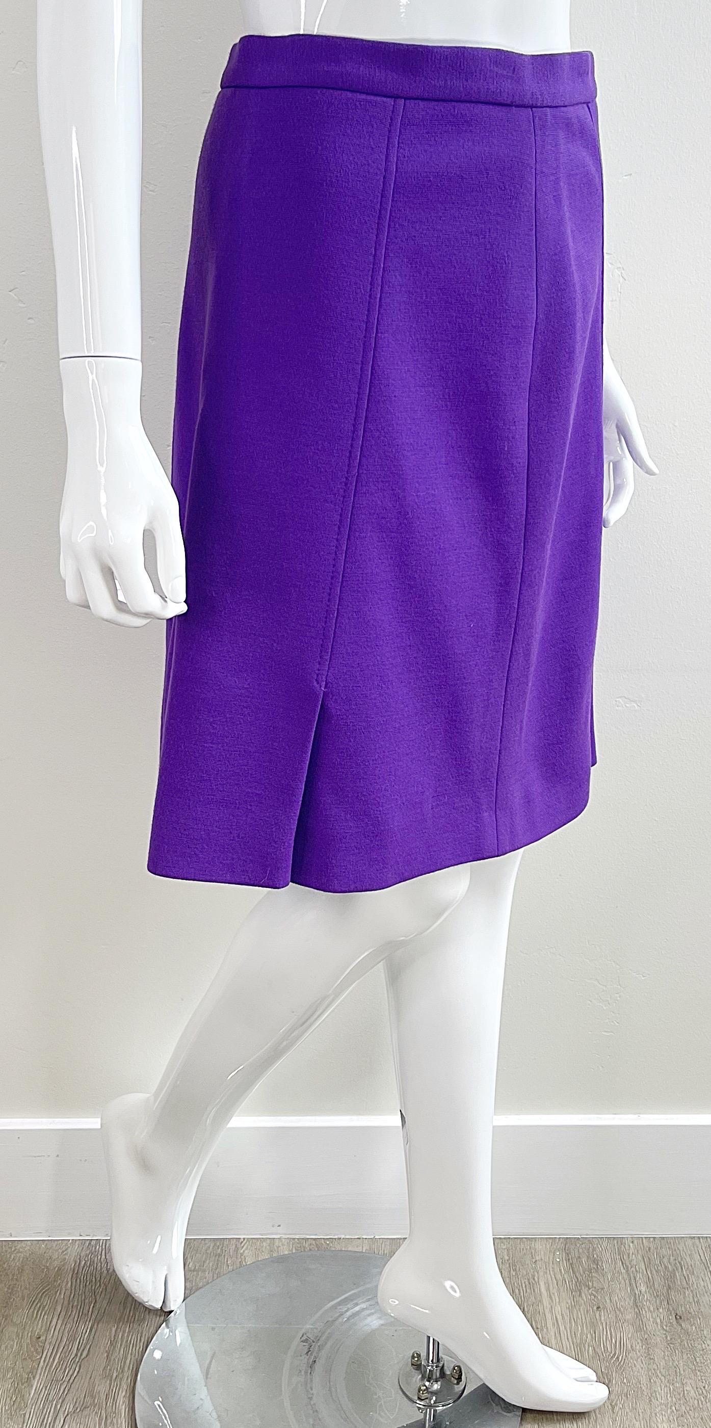 NWT Moschino Cheap & Chic 2000s Size 10 Purple Rayon A - Line Y2K Skirt For Sale 3