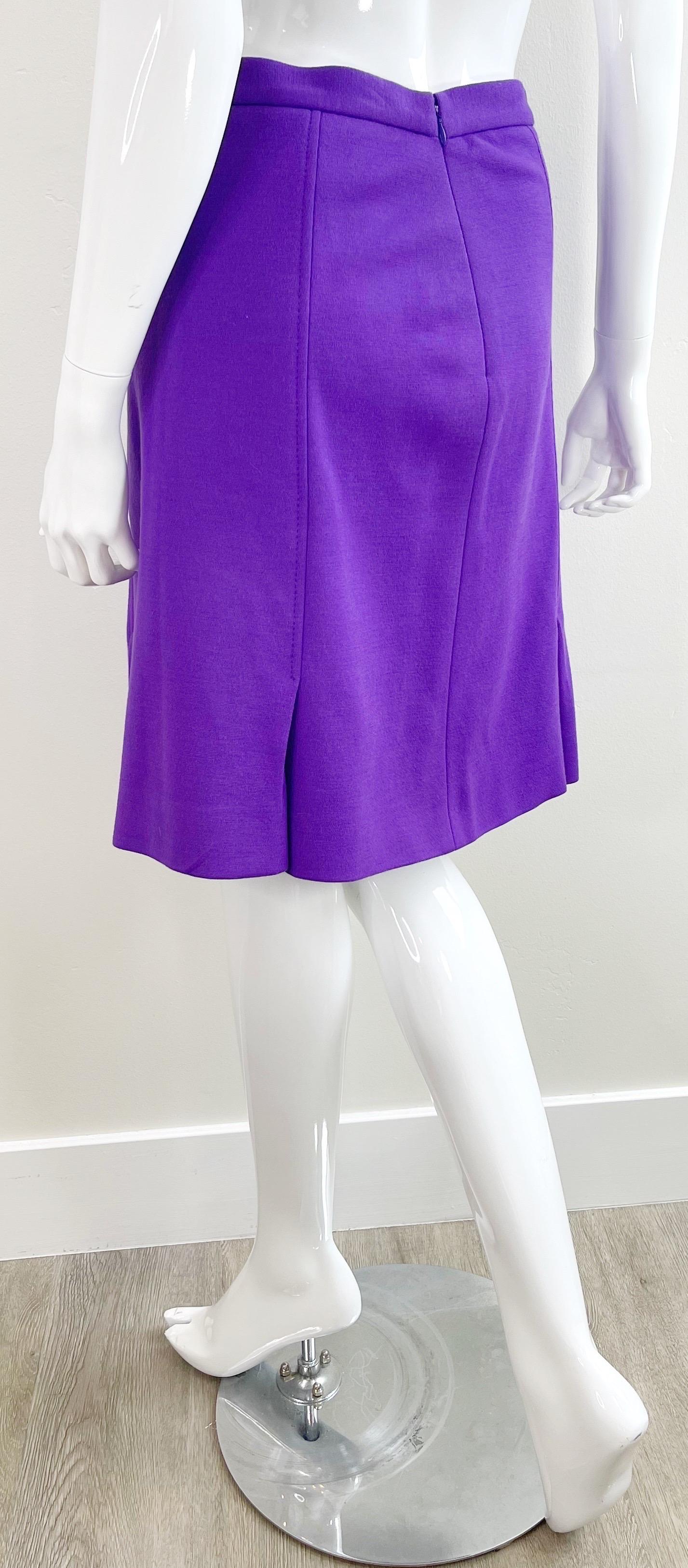 NWT Moschino Cheap & Chic 2000s Size 10 Purple Rayon A - Line Y2K Skirt For Sale 4