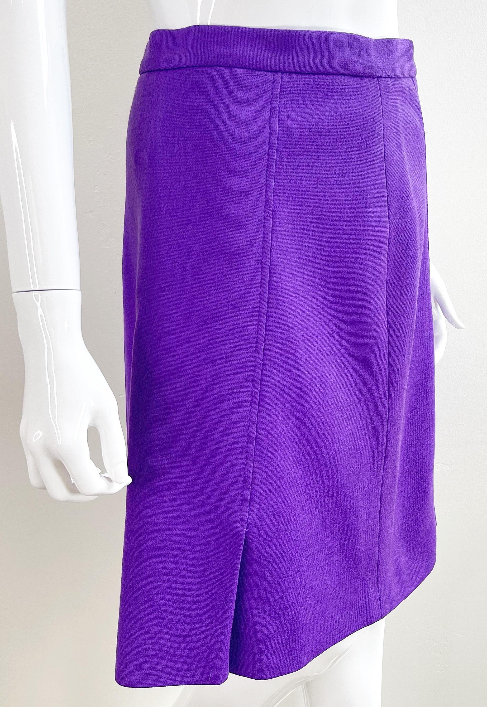 NWT Moschino Cheap & Chic 2000s Size 10 Purple Rayon A - Line Y2K Skirt For Sale 5