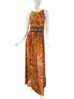 NWT Oscar de la Renta 2006 Tulle Dress with Hand-Beaded Wood Embellished Waist 4