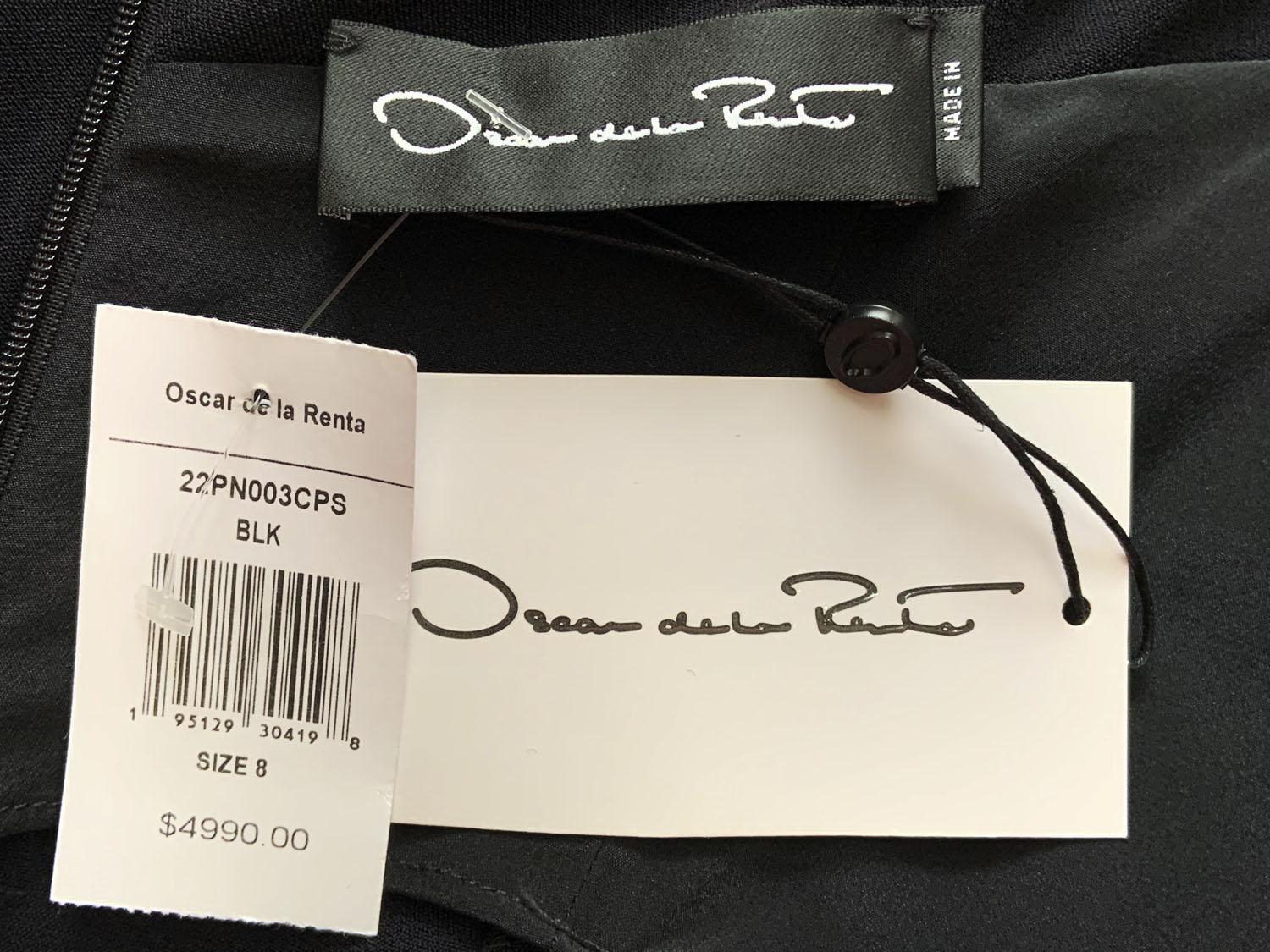 NWT Oscar De La Renta 2022 Collection Abito in tulle nero con fiocco sul retro e pizzo floreale US 8 in vendita 6